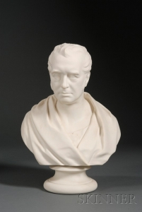 Wedgwood Parian bust of George Stephenson - courtesy Skinner Inc